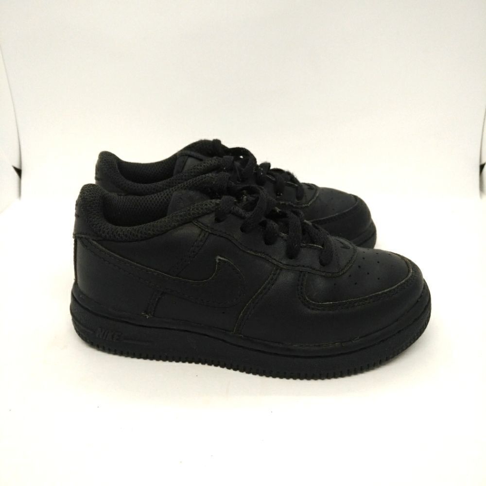 Nike Air Force One Triple Black Sneakers Shoes Little Kids‎ Size 9 C